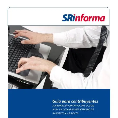 Vista previa del documento Instrucciones para el llenado de XML y JSON del Anticipo de Impuesto a — Impuestos (CERFA n°Guía para el llenado de XML y JSON Anticipo de Impuesto a la Renta)