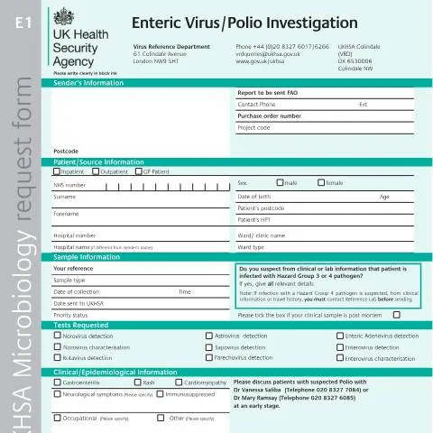 Document preview: UK Health Security Agency Enteric Virus Investigation Framework — Health