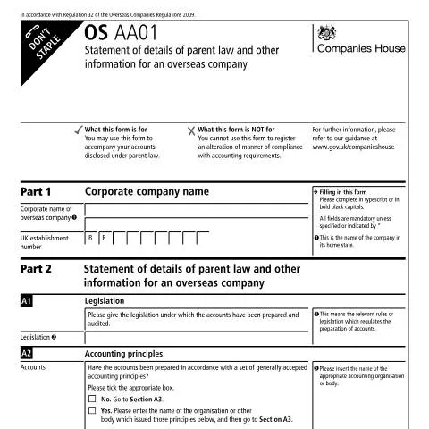 Document preview: Understanding Overseas Company Parent Law Submission UK — Business