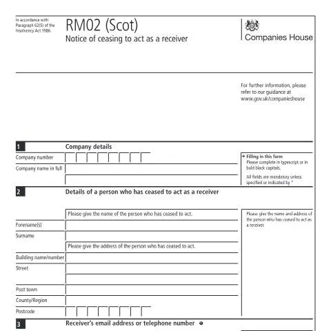 Document preview: Notice of Receiver Ceasing for Scottish Company — Business