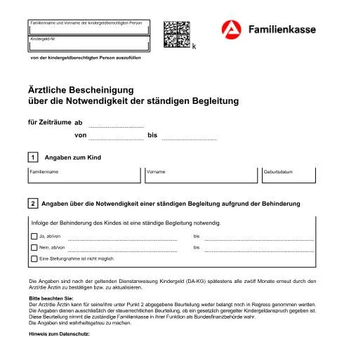 Dokumentvorschau: Ärztliche Bescheinigung für ständige Begleitung von behinderten — Sozialleistungen (CERFA n°dok_ba032775)