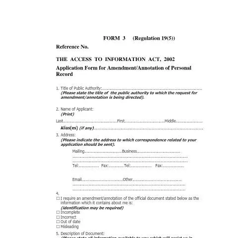 Document preview: Your Guide to FORM 3: Amend Personal Records in Jamaica — Government & admin (CERFA n°Application_Form_for_Ammendment_Personal_Document.PDF)