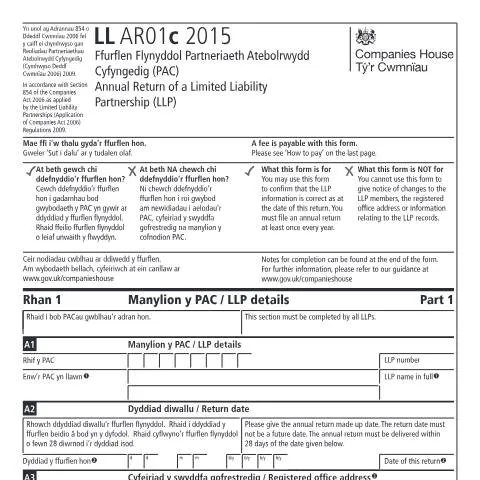 Document preview: Understanding the Importance of the LL AR01c Annual Return — Business