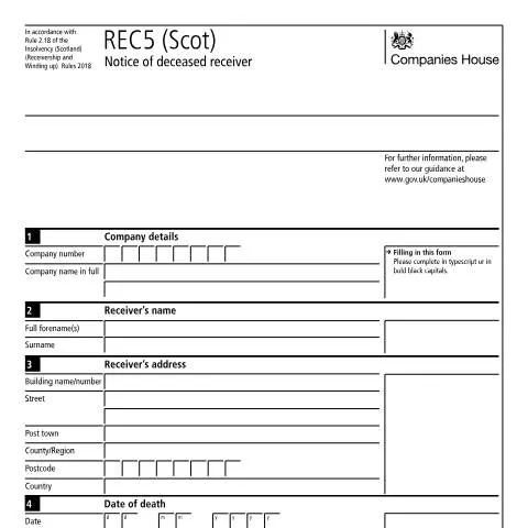 Document preview: Understanding the REC5 (Scot) Notice for Deceased Receivers — Business