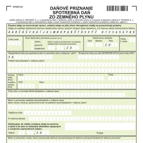 Document preview: Úvod do vyplnenia formulára SPDZPv25 pre platiteľov daní — Administratívne úkony (CERFA n°SPDZPv25)