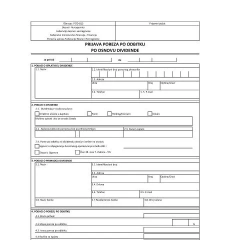 Document preview: Obrazac POD-815: Ključ za pravilno prijavljivanje poreza na dobit — Porezi i fiskalnost (CERFA n°POD-815)
