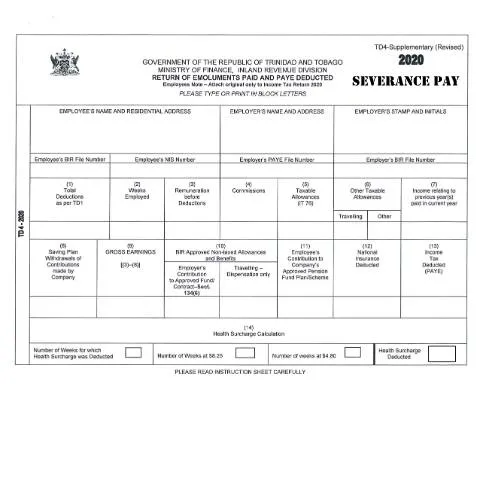 Document preview: Understanding the Importance of the TD 4 Supplementary Severance Form — Taxes (CERFA n°TD4 Supplementary Severance)