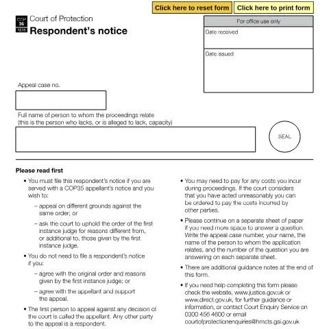 Document preview: Understanding the Respondent's Notice in Appeals — Legal & justice