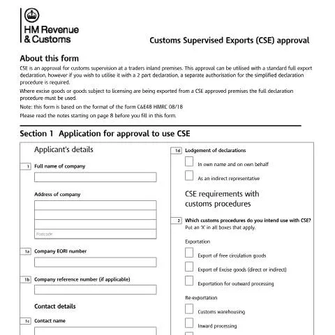 Document preview: Understanding Customs Supervised Exports Approval (C&E 48 CSE) — Government & admin