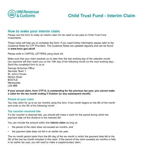 Document preview: Your Guide to Claiming Tax Relief for Child Trust Funds — Taxes