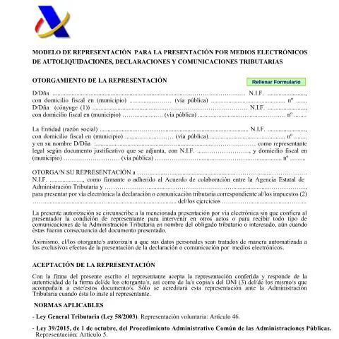 Vista previa del documento Importancia del Modelo de Representación en la AEAT — Impuestos