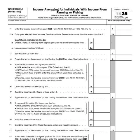 Document preview: Understanding IRS Form 1040SJ for Farmers and Fishermen — Taxes (CERFA n°1040SJ)