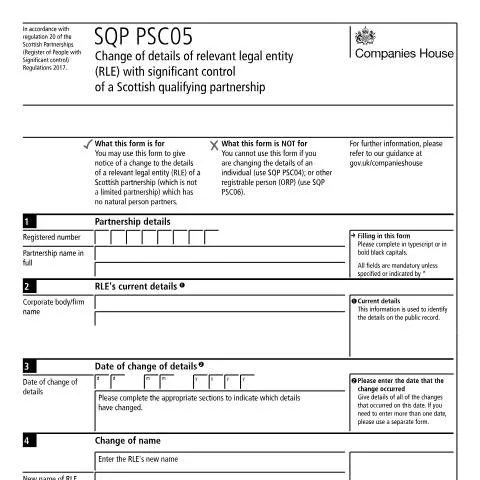 Document preview: Navigating the SQP PSC05 Form for Legal Entities — Legal & justice