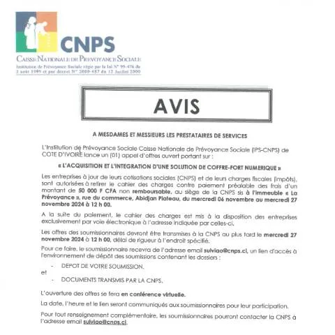 Aperçu du document Intégration d'une Solution de Coffre-Fort Numérique en Côte d'Ivoire — Démarches administratives