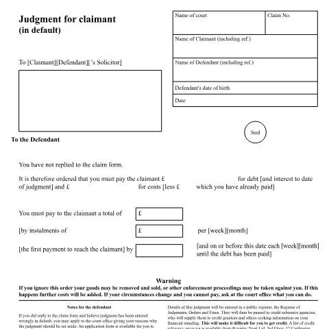 Document preview: Understanding High Court Default Judgments: Form N30(HC) — Legal & justice