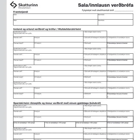 Document preview: Skref fyrir skref: Innlausn verðbréfa — Skattar & fjármál (CERFA n°RSK 3.15)