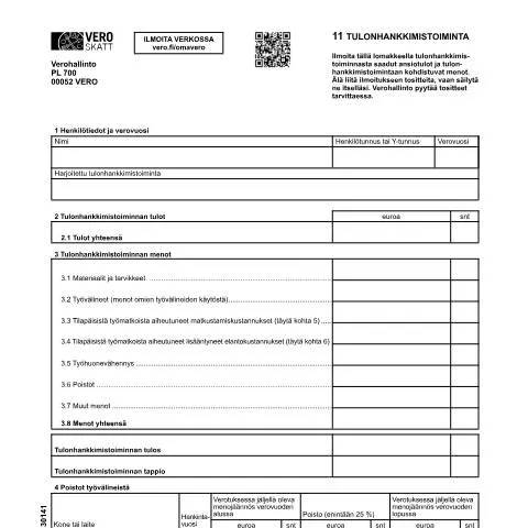 Document preview: Miksi Vero 3014 on keskeinen tulonhankkimistoiminnassa? — Verot & verotus (CERFA n°Vero 3014)