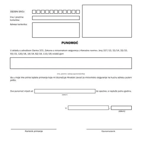 Document preview: Tiskanica br 4 3: Važnost punomoći u mirovinskom osiguranju — Mirovina i penzija (CERFA n°Tiskanica_br_4_3)
