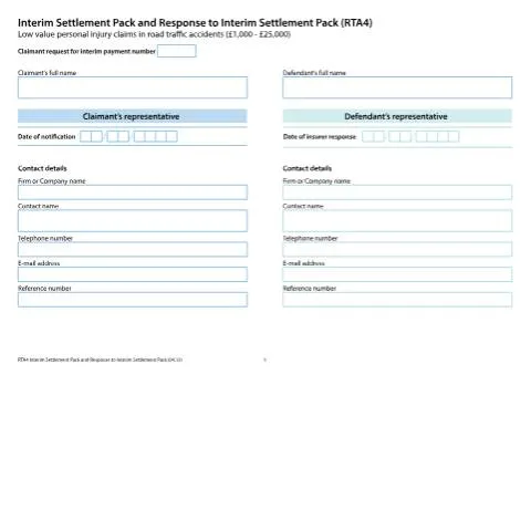 Document preview: Navigating the RTA4 Interim Settlement Pack Effectively — Legal & justice