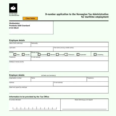 Document preview: D-nummer for sjøfolk: Viktighet og søknadsprosess — Skatt & avgifter (CERFA n°RF-1325)