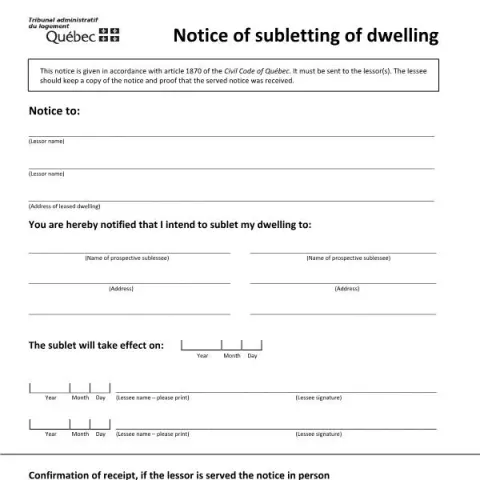 Document preview: Guide to Subletting Your Dwelling in Quebec — Housing (TAL-814A-E)