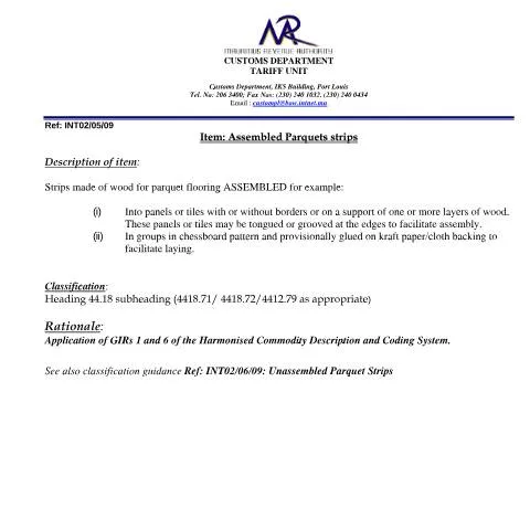 Document preview: Understanding Assembled Parquet Panels Classification — Government & admin (Assembled_Parquet_Panels)