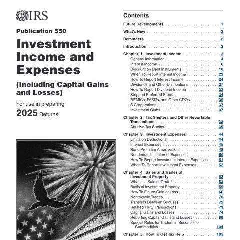 Document preview: Navigating Investment Income with IRS Publication 550 — Taxes (CERFA n°PUB-550)