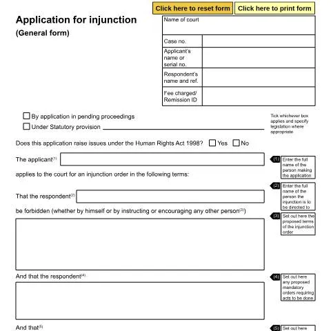 Document preview: Understanding Form FP3 for Legal Injunctions in the UK — Legal & justice