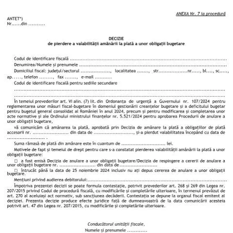 Document preview: Importanța Deciziei OMF 5521/2024 în fiscalitate — Impozite & fiscalitate (CERFA n°A7_OMF_5521_2024)
