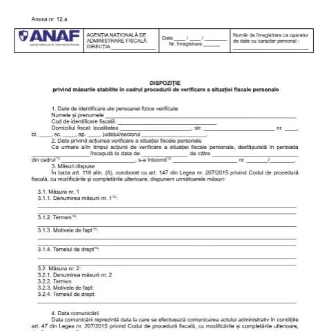 Document preview: Importanța Dispoziției OPANAF 2117/2018 în auditul fiscal — Impozite & fiscalitate (CERFA n°A12_OPANAF_2117_2018)