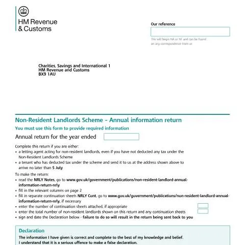 Document preview: Non-Resident Landlord Annual Information Return (NRLY) Requirements — Taxes