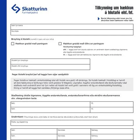 Document preview: Skrefin við hækkun hlutafjár í íslensku fyrirtæki — Stjórnsýsla (CERFA n°RSK 17.44)