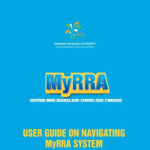 Document preview: Understanding the Impact of MyRRA on Rwandan Taxpayers — Government & admin (CERFA n°MYRRA_booklet_ENG_2024)