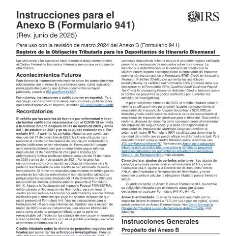 Document preview: Understanding IRS Form 941SPB Instructions for Employers — Taxes (CERFA n°INST-941SPB)