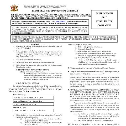 Document preview: Comprehensive Overview of the 500-CTR Instructions for Businesses — Government & admin (CERFA n°I-500CTR)