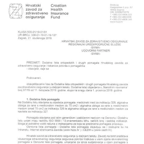 Document preview: Važnost Obavijesti o Dodatnoj listi pomagala u zdravstvenom osiguranju — Zdravlje (CERFA n°Obavijest_o_Dodatnoj_listi_pomagala_i_ti)
