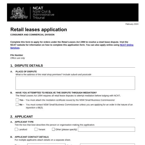 Document preview: Understanding the Retail Leases Application for NCAT in NSW — Legal & justice