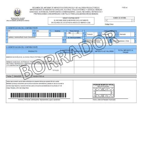 Vista previa del documento Comprendiendo el Formulario F-955-V4 en El Salvador — Impuestos (CERFA n°F-955-V4)