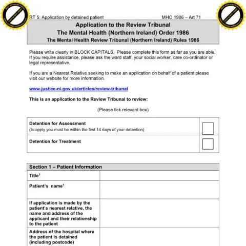 Document preview: Understanding the RT 5 Review Tribunal Form for Detained Patients — Legal & justice (Review Tribunal Form 5)