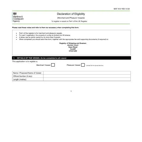 Document preview: British Maritime Law: Vessel Owner Eligibility for UK Registration — Government & admin