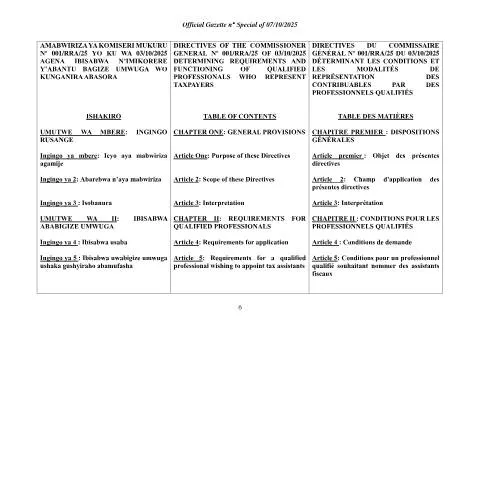 Document preview: Understanding Rwanda's Qualified Tax Professionals Directives — Taxes (CERFA n°CG_DIRECTIVES_QUALIFIED_TAX_PROFESSIONALS_Sept_2025)
