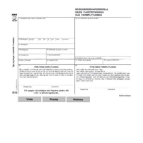 Document preview: Skref í Bráðabirgðaafgreiðslu gegn fjártryggingu — Tollur & innflutningur (CERFA n°TS-E10)