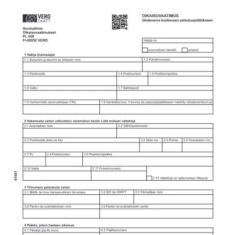 Document preview: Miksi oikaisuvaatimus lähdeverosta on tärkeä? — Hallinnolliset asiat (CERFA n°Vero 6168)