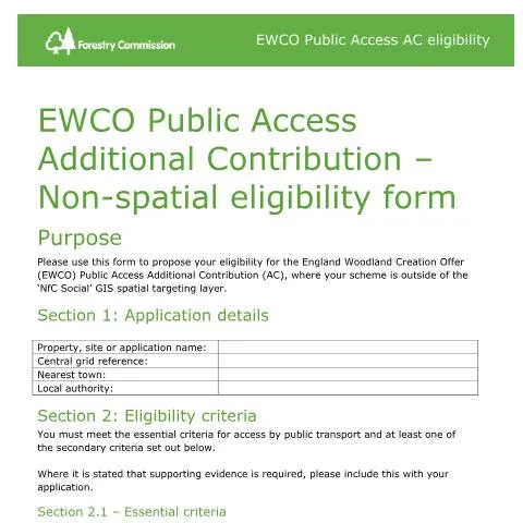 Document preview: Enhancing Public Access in Woodland Creation Initiatives — Government & admin