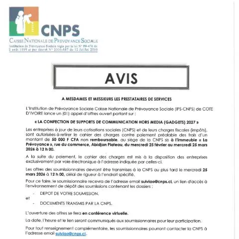 Aperçu du document Opportunité d'appel d'offres pour supports de communication 2027 — Démarches administratives