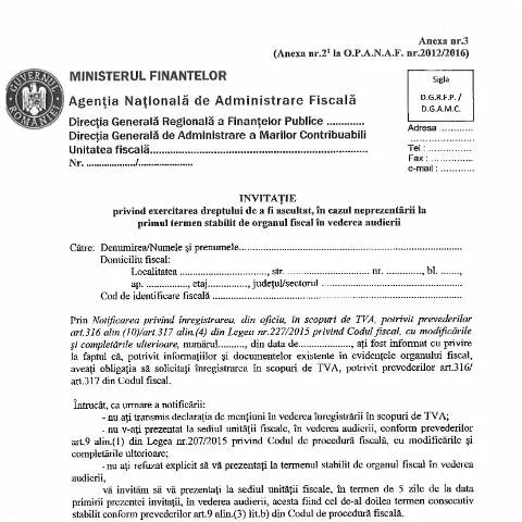 Document preview: Exercitarea dreptului de a fi ascultat în fața organului fiscal — Formalități administrative (CERFA n°A3_OPANAF_7032_2024)