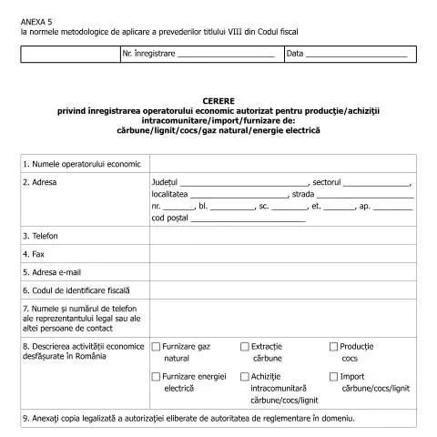 Document preview: Înregistrarea operatorilor economici autorizați - Anexa 5 — Formalități administrative (CERFA n°A5_NMT8CF)