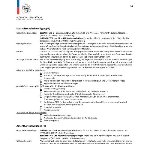 Dokumentvorschau: Wichtige Schritte zur Wohnsitznahme in Liechtenstein für Ausländer — Behörden & Verwaltung (CERFA n°checkliste-stellenantritt-mit-wohnsitznahme-l-b-c-d)
