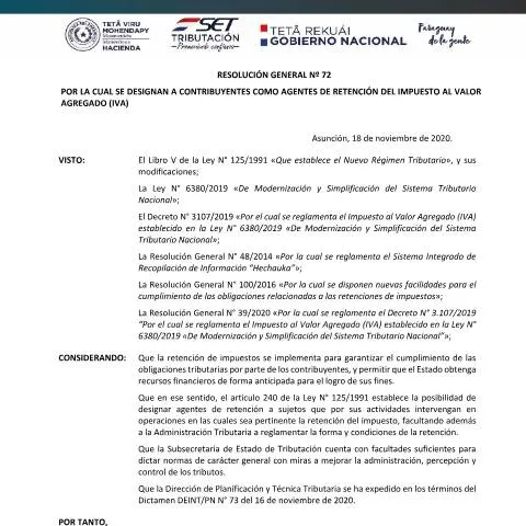 Vista previa del documento Guía para agentes de retención del IVA en clubes de fútbol paraguayos — Legal y justicia