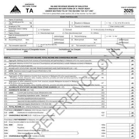 Document preview: Panduan Borang Pembetulan Badan Amanah 2025 — Proses pentadbiran
